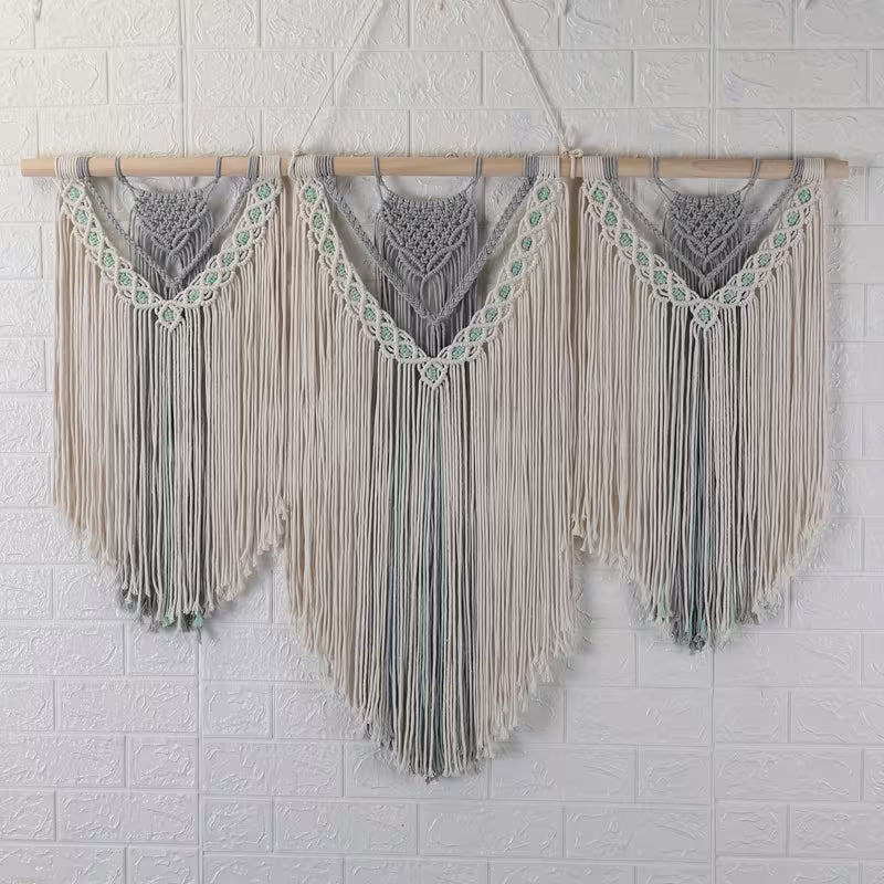 Large Bohemian Wall Tapestry – Color‑Block & Patterned Decorative Hanging (4 Designs)