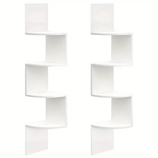 31.5" Floating Shelf Set (2‑Piece) – Wall‑Mounted Shelves with Invisible Brackets (Rustic Brown / White)