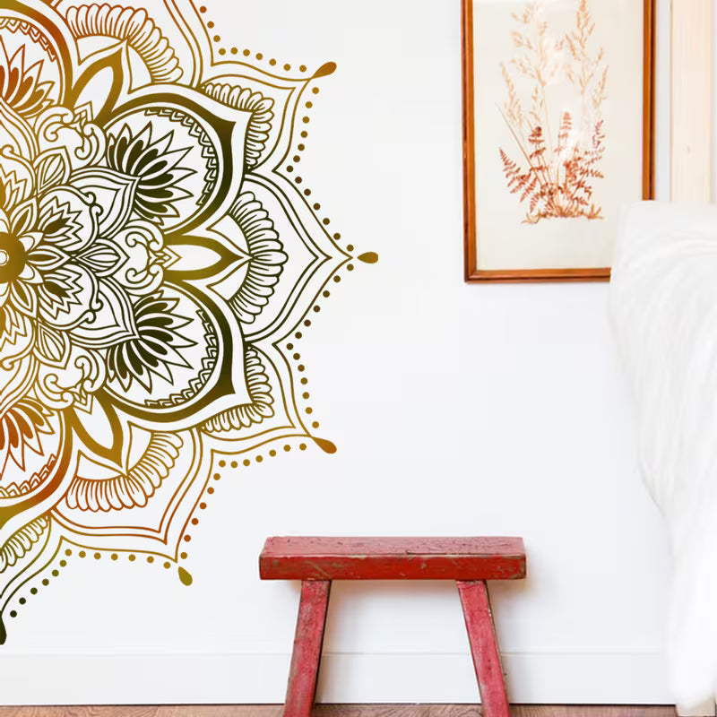 Large Mandala Flower Wall Sticker – Self‑Adhesive Boho Wall Art for Living Rooms, Bedrooms & Offices