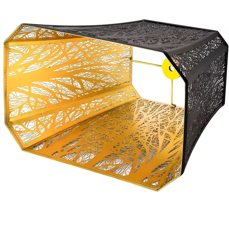 Etched Metal Forest Lampshade – Large Rectangle Shade for Floor Lamps (8" × 13.9" × 11")