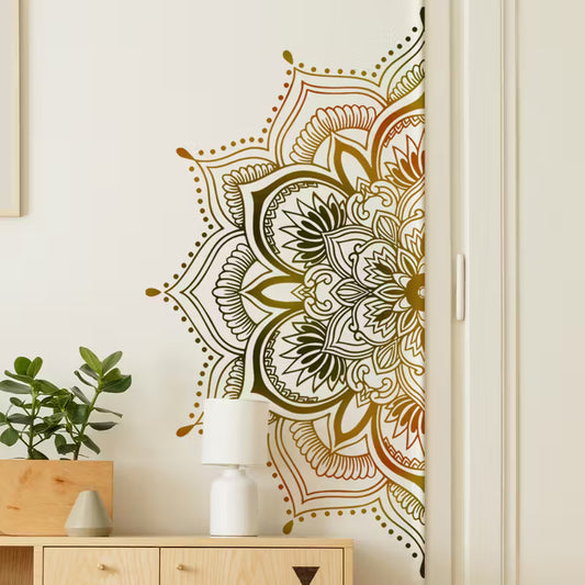 Large Mandala Flower Wall Sticker – Self‑Adhesive Boho Wall Art for Living Rooms, Bedrooms & Offices