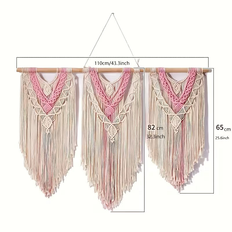 Large Bohemian Wall Tapestry – Color‑Block & Patterned Decorative Hanging (4 Designs)