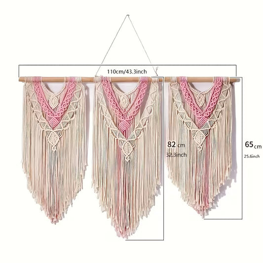 Large Bohemian Wall Tapestry – Color‑Block & Patterned Decorative Hanging (4 Designs)