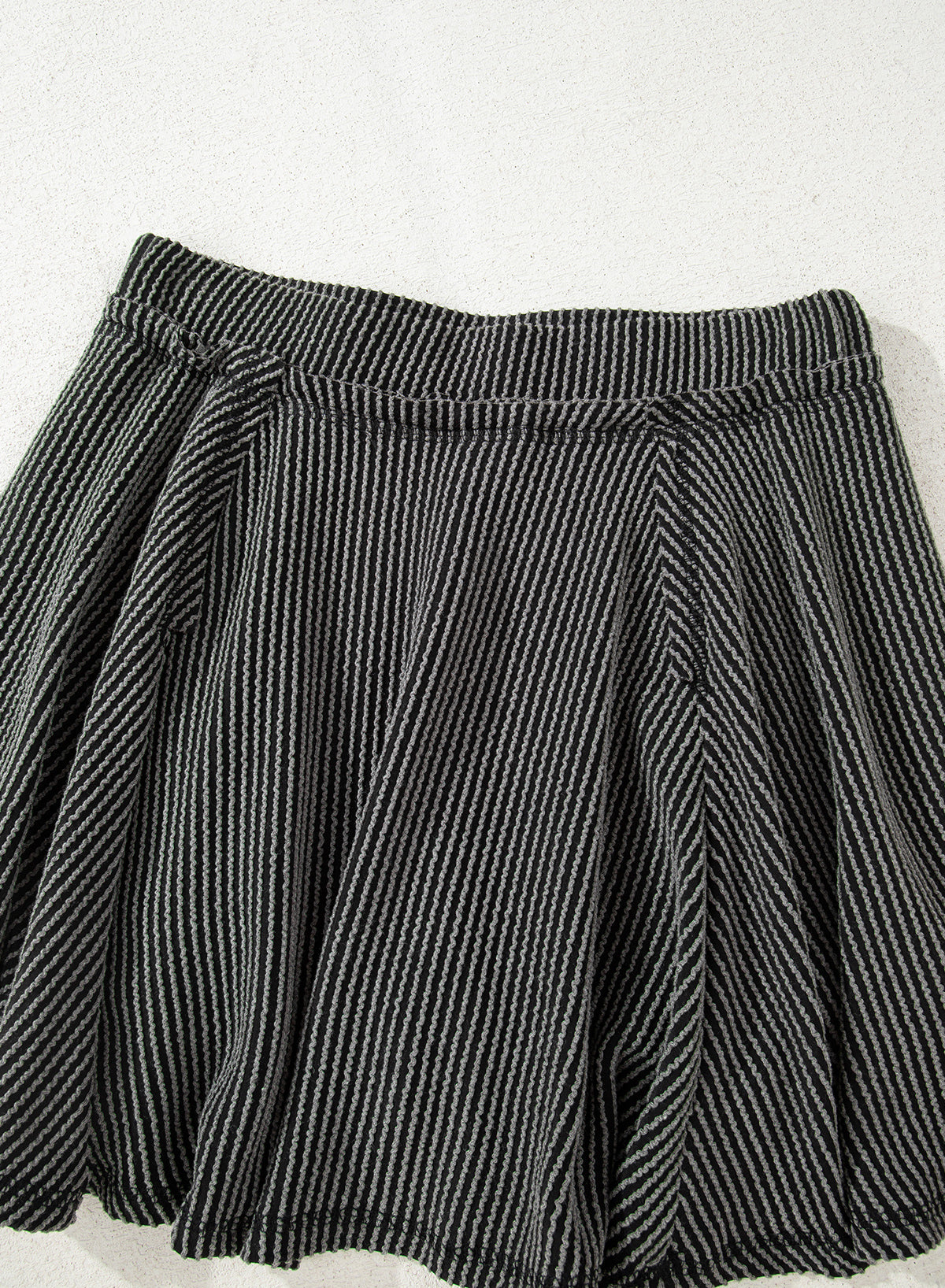 Jet Stream Corded Lantern Sleeve Top High Waist Ruffled Mini Skirt Set