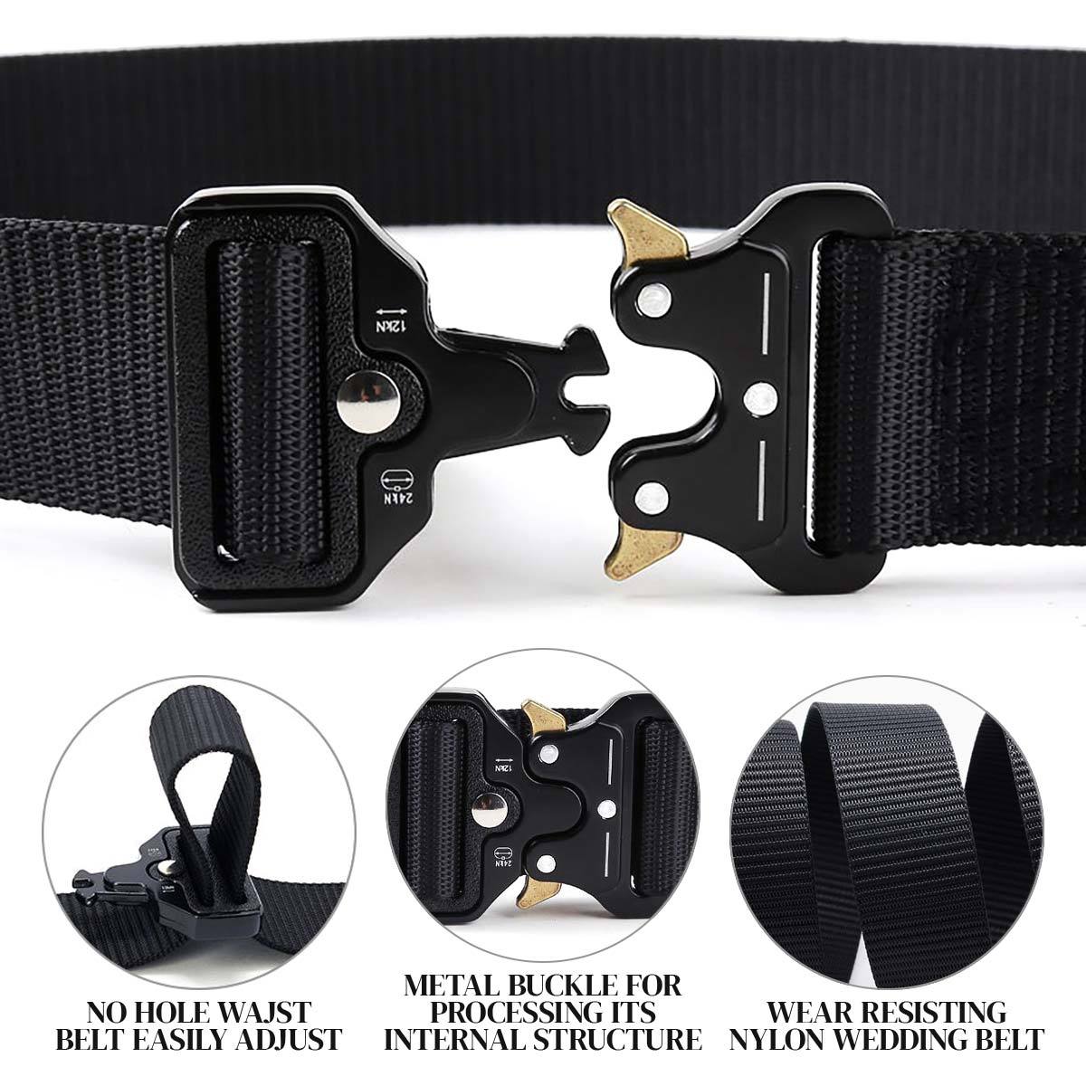 Men Multifunction Nylon Military Tactical Adjustable Waist Belt Quick Release Belt