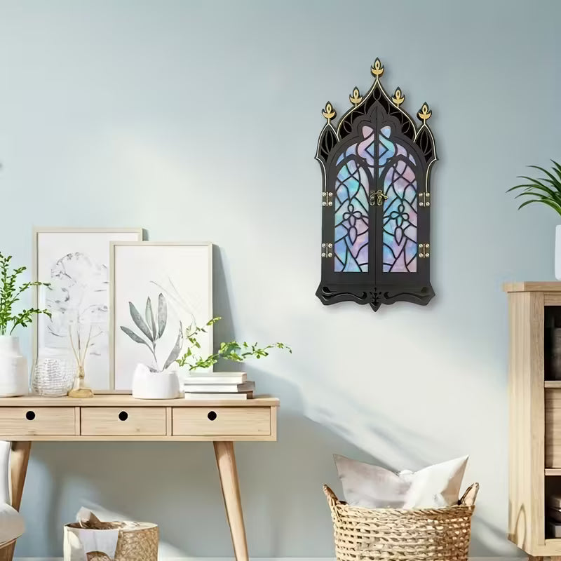 Baroque‑Style Crystal Display Shelf – Wall‑Mounted Trinket & Gemstone Holder (Floating Shelf)