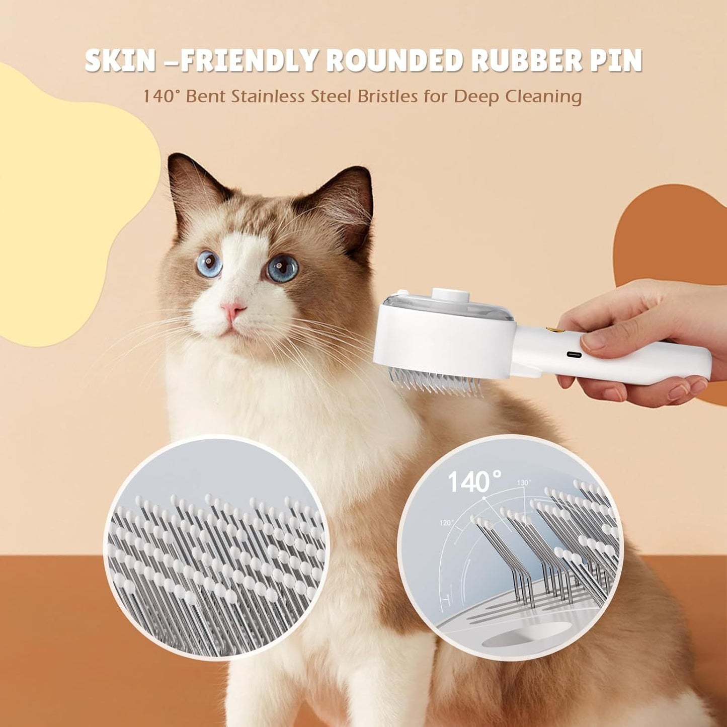 Cat Steam Brush For Shedding Spritz Defur Comb For Cats Cloud Care Cat Brush For Indoor Cats Shedding Steam Cat Brush For Long Short Hair Cats Dogs Spray Pet Grooming Brush For Massage Clean
