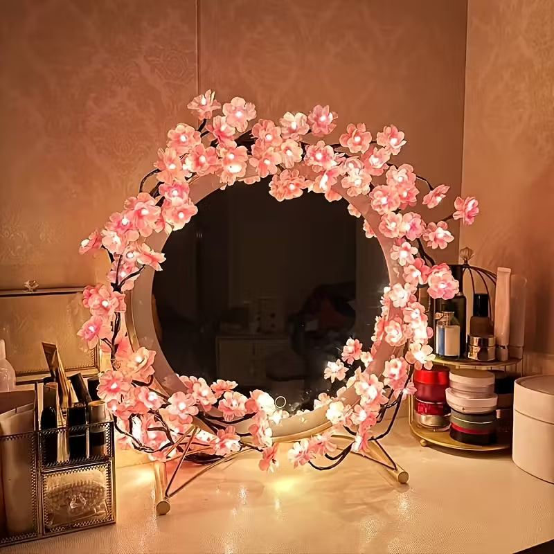 Cherry Blossom LED Branch Lights – Flexible Sakura Vine with 72/96/144 LEDs, USB Powered, 8 Modes