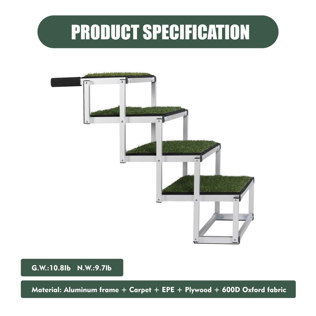 Foldable Dog Ramp For Cars, SUVs, Trucks, Portable Pet Dog Stairs For Large Dogs With Non-Slip Surface  Reinforced Design, Lightweight Yet Sturdy Supports Up To 250lbs