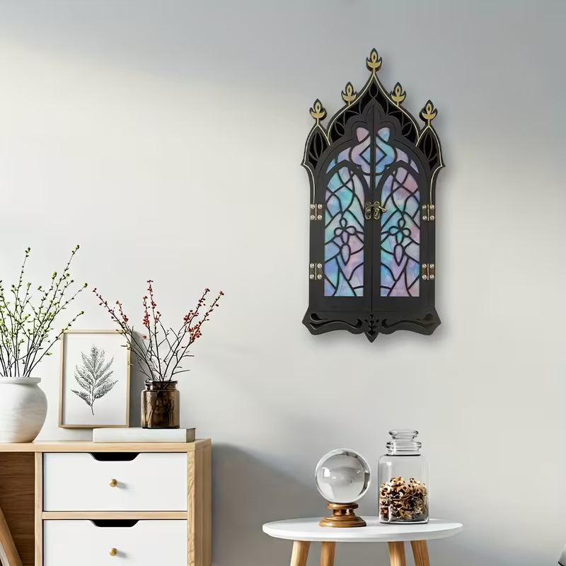 Baroque‑Style Crystal Display Shelf – Wall‑Mounted Trinket & Gemstone Holder (Floating Shelf)