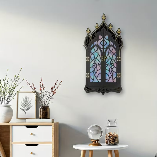 Baroque‑Style Crystal Display Shelf – Wall‑Mounted Trinket & Gemstone Holder (Floating Shelf)