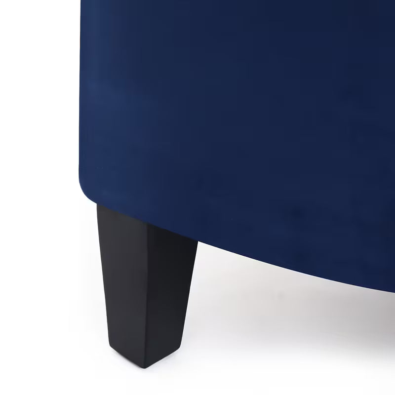 43.5" Velvet Half‑Moon Storage Bench with Tufting, Rivet Trim & Hardwood Frame (Multiple Colors)