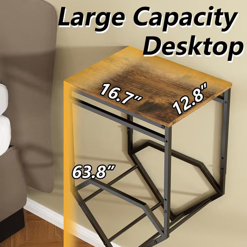 Wall‑Mounted Record Player Stand with Storage – Metal Audio Shelf for Albums & Speakers