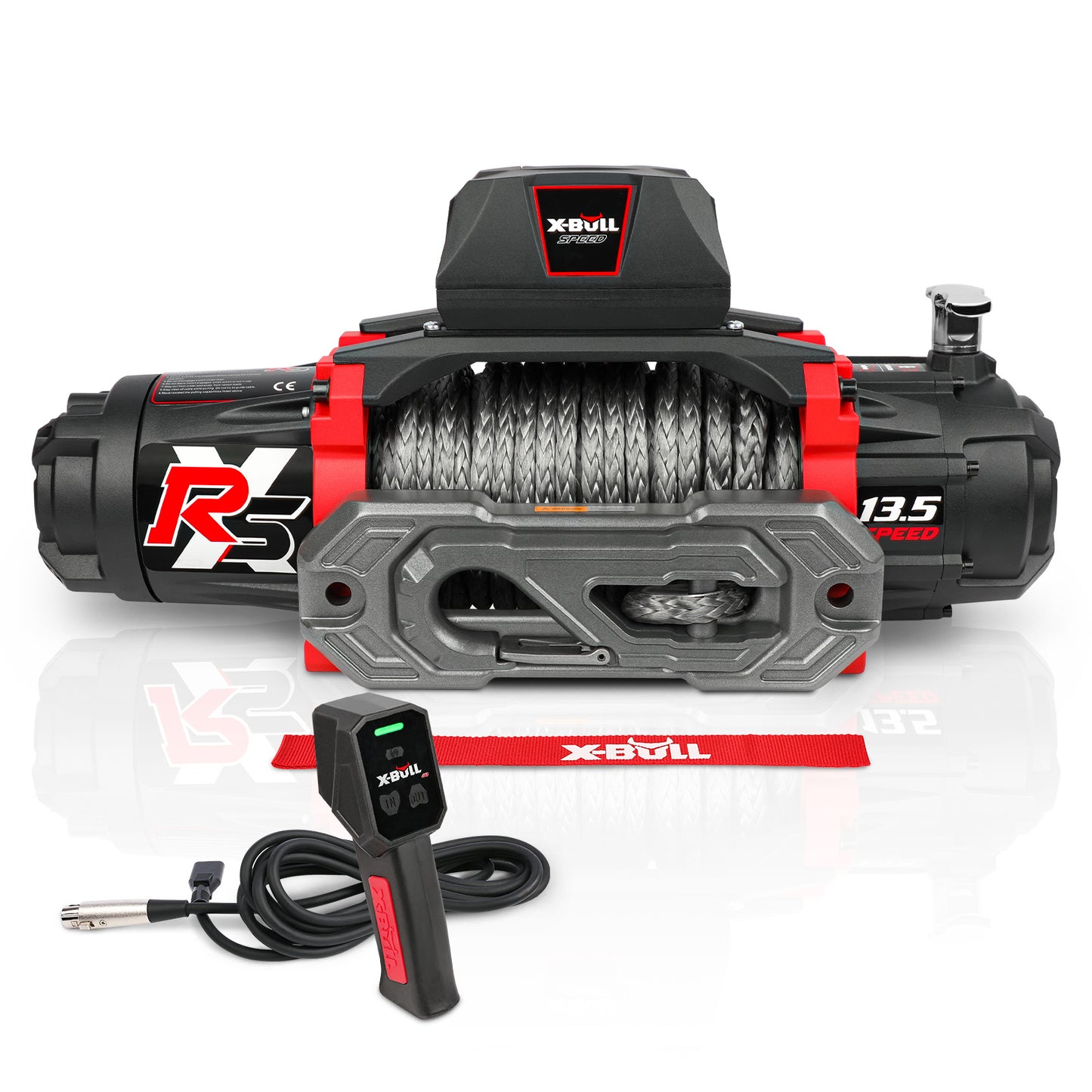 X-BULL 13500 Lb Winch Load Capacity Electric Winch - 12V DC Power Supply For Off-Road Trailers, 2-in-1 Wireless Remote Control, 13500 XRS Series