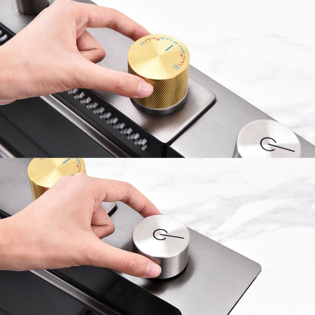 Waterfall Kitchen Sink, Stainless Steel Single Bowl In Black, Multifunctional Workstation With Flying-rain Faucet And Cutting Board, Stainless Steel Single Bowl Sink, LS-SSBL05