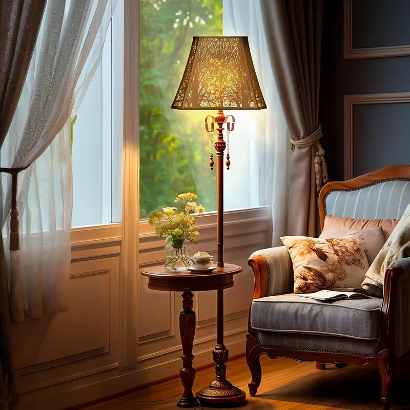 Etched Metal Forest Lampshade – Large Rectangle Shade for Floor Lamps (8" × 13.9" × 11")