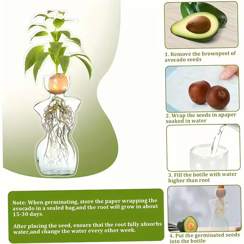 Modern Female Silhouette Glass Vase – Geometric H‑Neck Propagation & Display Vessel