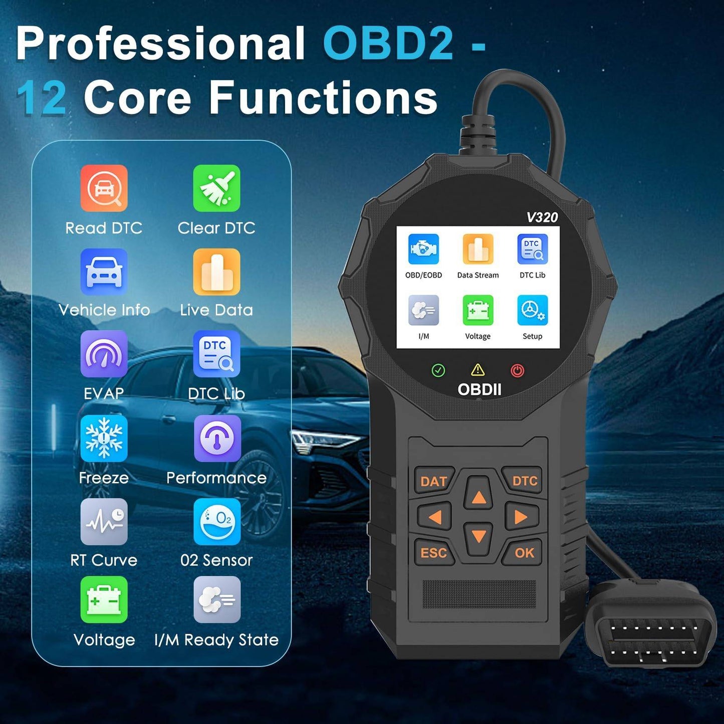 Automotive OBD2 Scanner OBD Code Reader Car Check Engine Fault Diagnostic Tool