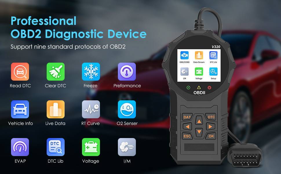 Automotive OBD2 Scanner OBD Code Reader Car Check Engine Fault Diagnostic Tool