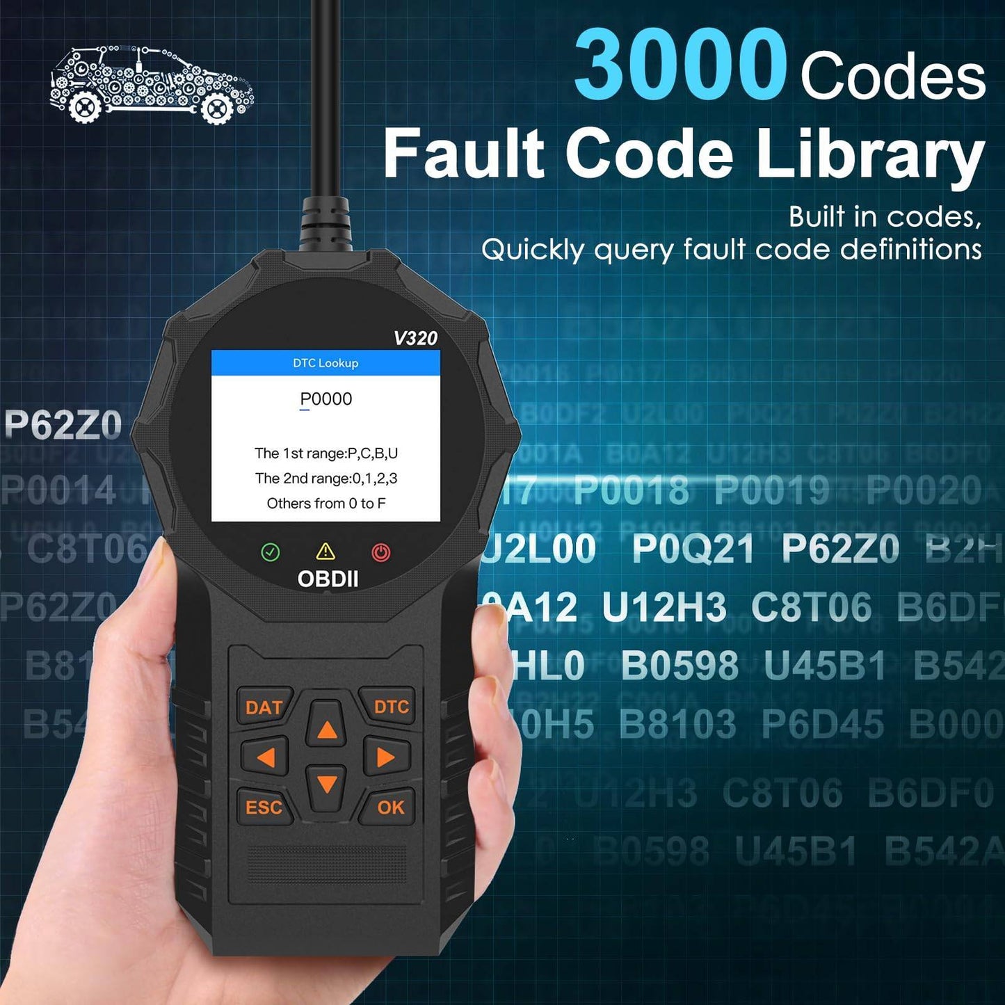 Automotive OBD2 Scanner OBD Code Reader Car Check Engine Fault Diagnostic Tool